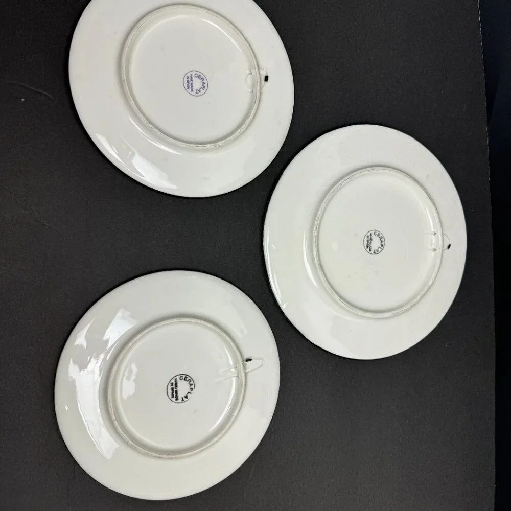 Ceraplat Antique Spanish Ceramic Ornamental Plate Set of 3